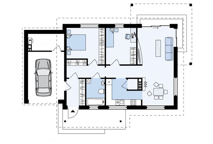 Planta — Projeto T2 — 106.25 m²