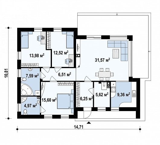 Planta — Projeto T3 — 114 m²